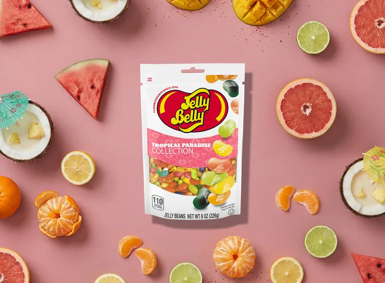 Jelly Belly Tropical Sour Jelly Beans assortment for global markets