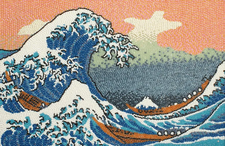 The Great Wave Off Kanagawa crafted entirely from Jelly Belly jelly beans