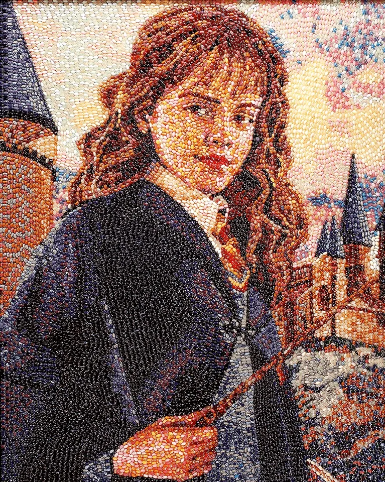 Hermione Granger jelly bean portrait mosaic