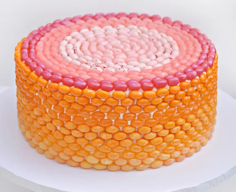 Gourmet Ombré Cake decorated with Jelly Belly jelly beans