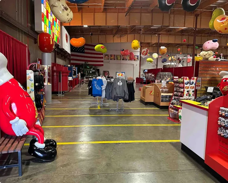 Jelly Belly Museum Store displaying retail confections and gift assortments
