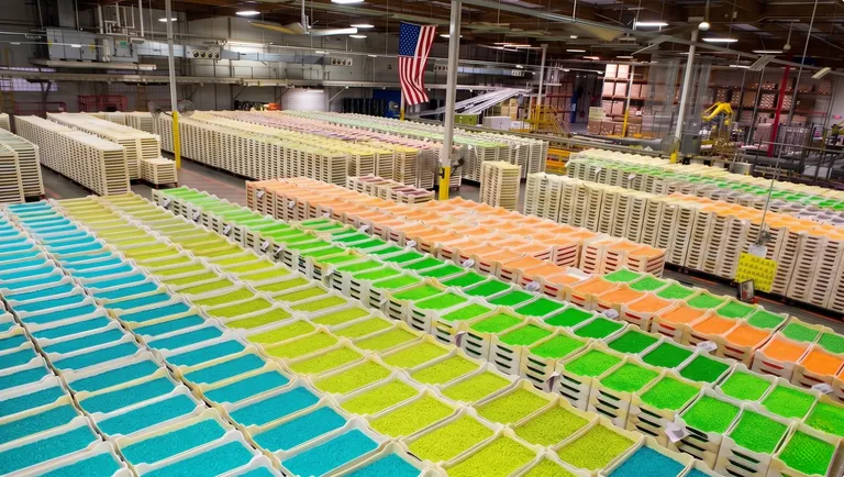 Self-Guided Tour elevated lane overviewing the Jelly Belly factory production floor