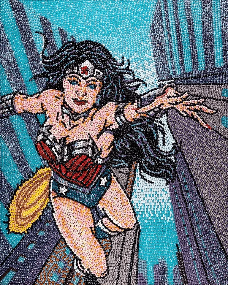 DC Wonder Woman jelly bean art piece
